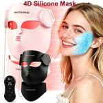 4D Silicone LED Face Mask with 272 Red Light Diodes for Face and Neck 4 Mode Rechargeable 2000mAh Battery Home Spa Device