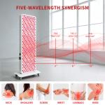 Red Light Therapy Panel 5 Wavelengths Infrared Heat for Muscle Comfort and Skin Care Home Spa Equipment 1500W with Stand
