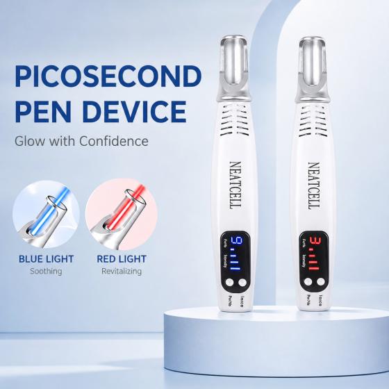Portable Pico Laser Pen For Skin Care, Red Blue Light Home Beauty Device With US UK EU AU Plugs