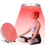 Circular Red Light Therapy Panel 660Nm 850Nm NIR for Home Skincare and Salon Use with Stand and Eye Mask 50W