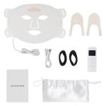 Liquid Silicone LED Face Mask with Multi-Color Light Therapy, Portable Home Facial Refresh Device, USB Rechargeable Remote Control