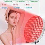 Circular Red Light Therapy Panel 660Nm 850Nm NIR for Home Skincare and Salon Use with Stand and Eye Mask 50W