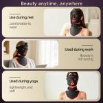 LED Face Mask With Red Light Therapy, Soft Silicone Home Skincare Device, Multi Color Spectrum, USB Rechargeable