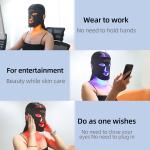 Liquid Silicone LED Face Mask with Multi-Color Light Therapy, Portable Home Facial Refresh Device, USB Rechargeable Remote Control