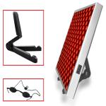 45W Red Light Therapy Lamp for Face, Dimmable LED Panel with Stand and Eye Mask, Home Salon Facial Refresh Device, Multi Region Plug