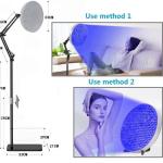 50W Dimmable UV Tanning Lamp Indoor Sunbed Light For Home Bronzing With Protective Eye Mask And Wall Mount Bracket