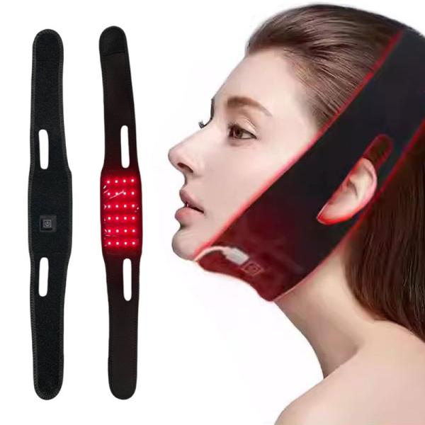 24 Bead Red Infrared Chin Heating Pad For TMJ Comfort And Jawline Tightening Portable Facial Massager 8W