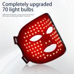 LED Silicone Face Mask 3 Mode Red Light Therapy Device Portable Home Facial Refresh Tool Rechargeable Black