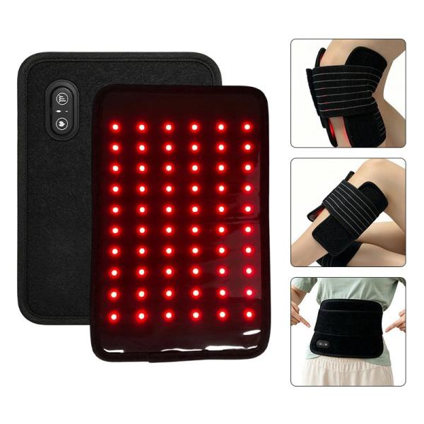 60 LED Red Light Therapy Belt, USB Rechargeable Body Care Wrap, Portable Home Office Back Support, 10W