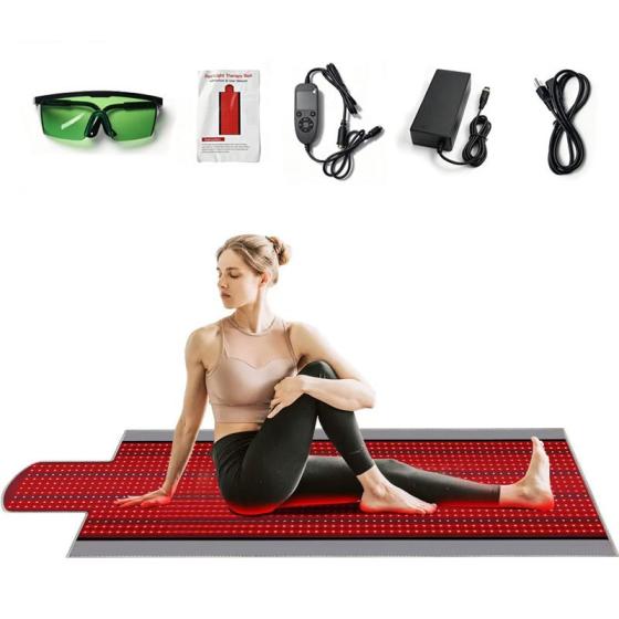 LED Red Light Therapy Pad with Dual Wavelength 660Nm 850Nm Chips for Full Body Muscle Comfort and Joint Care 180W Dimmable Design