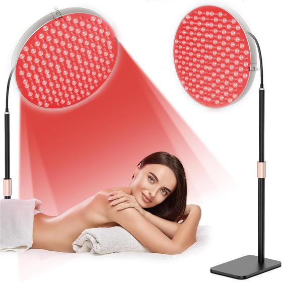 Floor Standing LED Light Therapy Panel 50W 660nm 850nm Near Infrared Red Lamp for Facial Refresh with Adjustable Arm