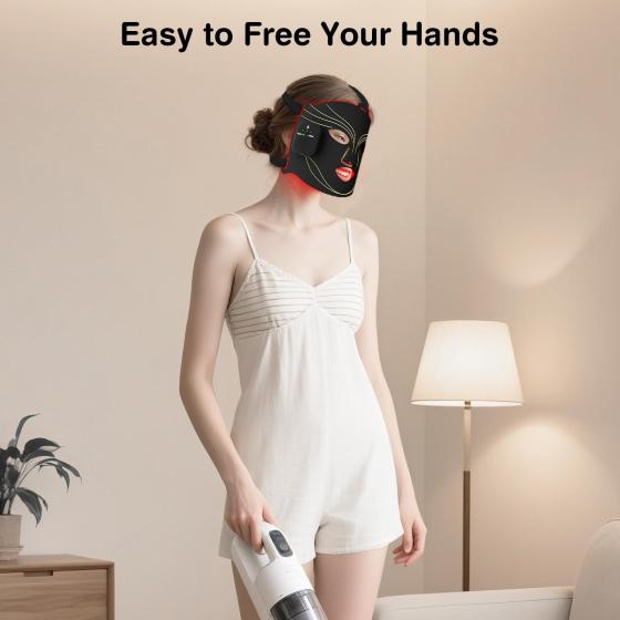 LED Face Mask — Red &amp; Blue Light, Food-Grade Silicone