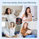 LED Silicone Face Mask 3 Mode Red Light Therapy Device Portable Home Facial Refresh Tool Rechargeable Black
