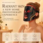 LED Face Mask with Red Light Therapy and 7 Color Spectrum, Silicone Material for Home Skincare, IPX7 Waterproof Rechargeable Beauty Tool
