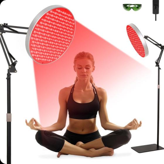 Floor Standing LED Light Therapy Panel 50W 660nm 850nm Near Infrared Red Lamp for Facial Refresh with Adjustable Arm