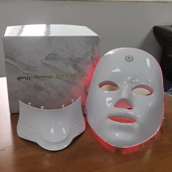 7 Color LED Face Mask for Skin Refresh, 4 Setting Light Therapy Beauty Mask for Home Care, Face and Neck Set