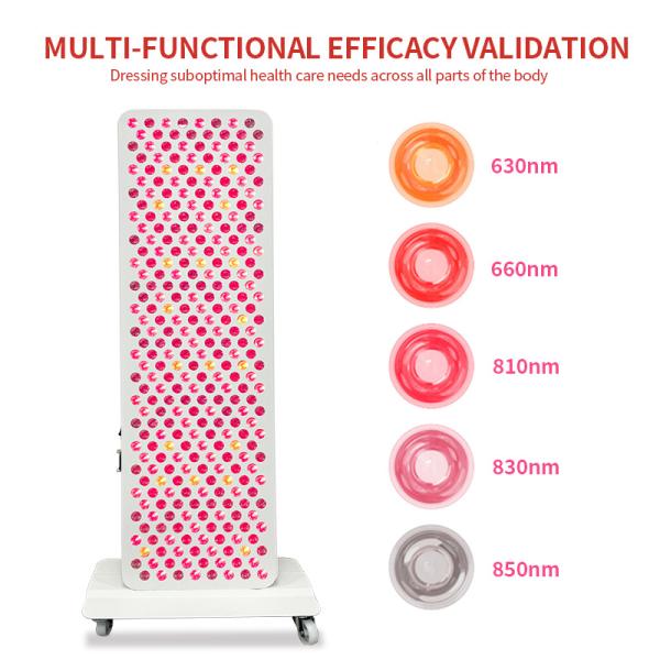 Red Light Therapy Panel 5 Wavelengths Infrared Heat for Muscle Comfort and Skin Care Home Spa Equipment 1500W with Stand