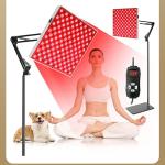 45W Red Light Therapy Lamp for Face, Dimmable LED Panel with Stand and Eye Mask, Home Salon Facial Refresh Device, Multi Region Plug