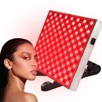 45W Red Light Therapy Lamp for Face, Dimmable LED Panel with Stand and Eye Mask, Home Salon Facial Refresh Device, Multi Region Plug