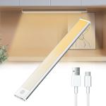 Rechargeable Motion Sensor LED Strip Light, Magnetic Self Adhesive Dimmable, Easy Install Kitchen Cabinet Lighting, 30Cm 40Cm