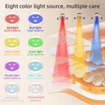 Led Face Mask Soft Silicone 8 Color Light Therapy Home Skincare Routine Usb Rechargeable Portable