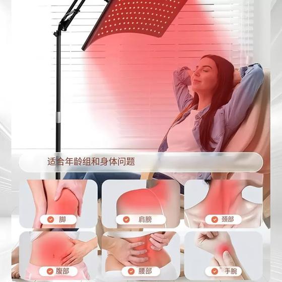 LED Light Therapy Panel 660nm 850nm Dual Wavelength Infrared Lamp with Adjustable Stand for Home Facial and Body Care 100-240V