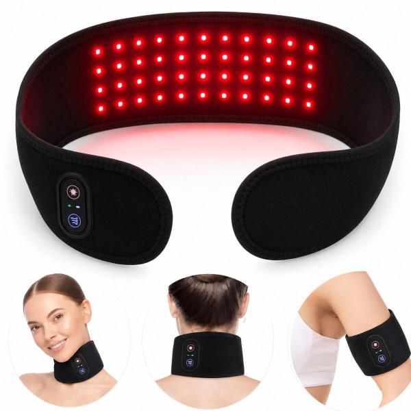 Heated Red Light Therapy Neck Wrap — Adjustable Heat, One Size