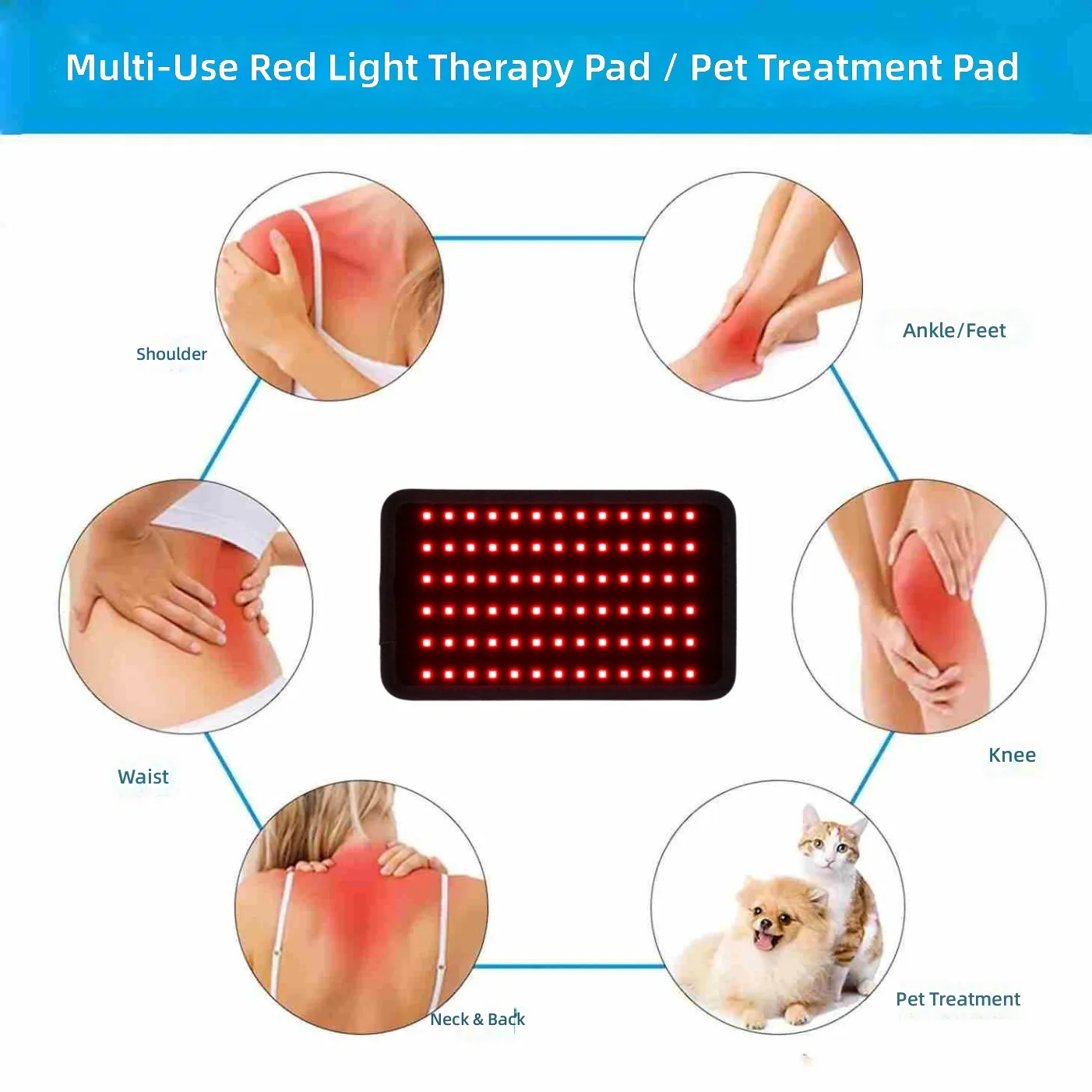 LED Red Light Therapy Belt — 72 LEDs, Cordless Heated Wrap