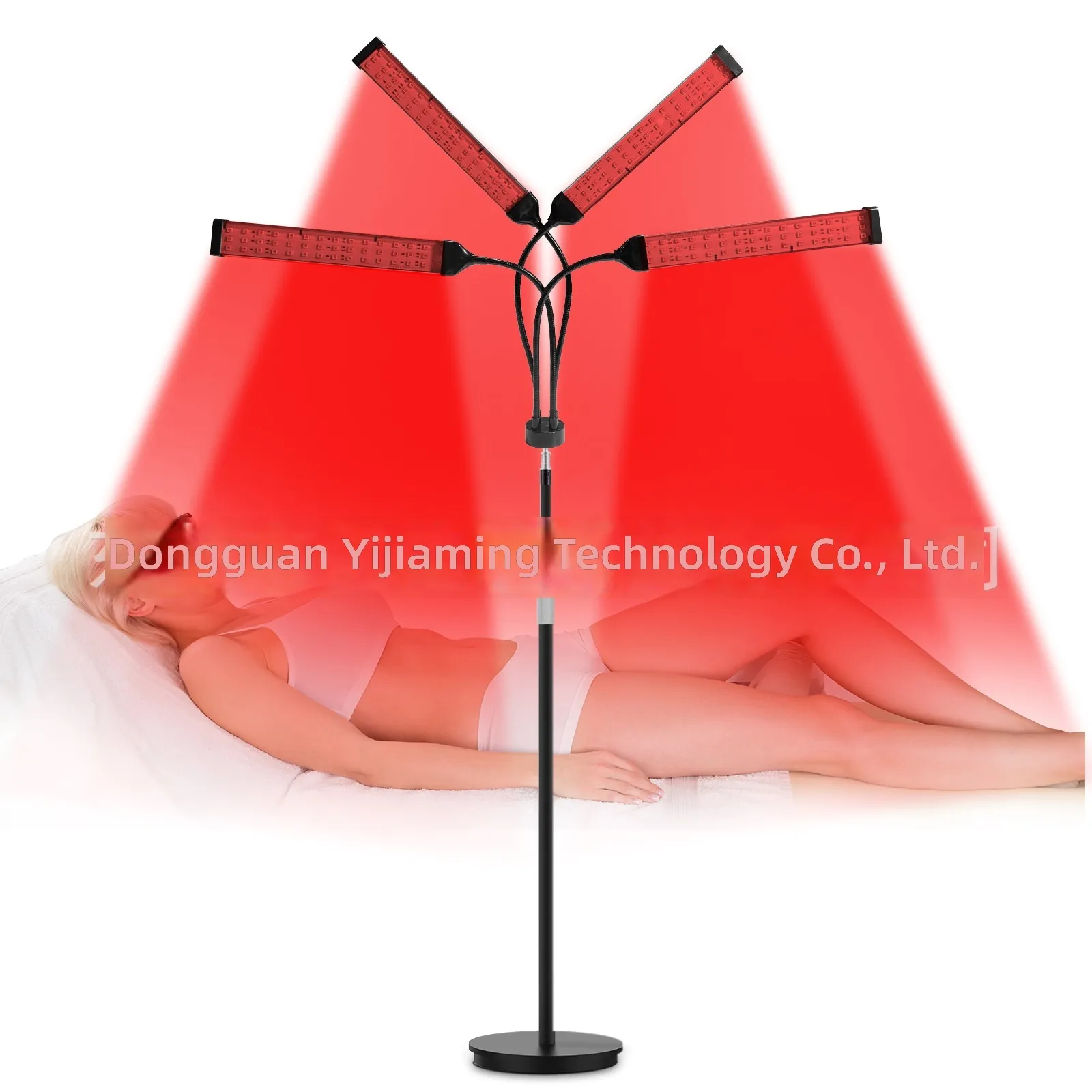 Round Base LED Red Light Therapy Lamp 660nm 850nm Near Infrared Heating Panel for Full Body Muscle Comfort and Skin Care 30W UL Certified