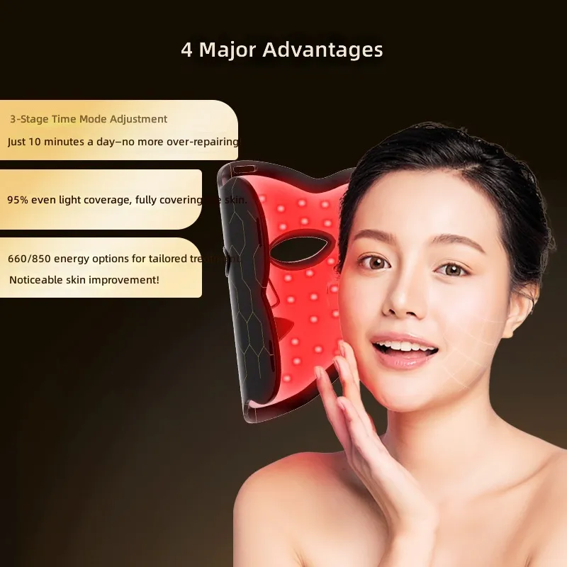 LED Light Therapy Face Mask — Red & Infrared, 4 Modes
