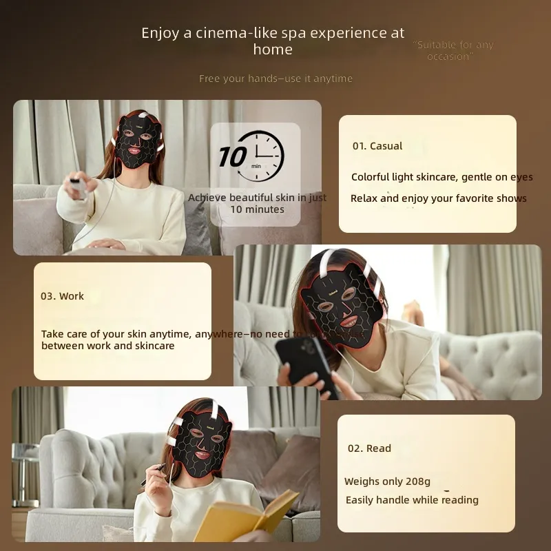 LED Light Therapy Face Mask — Red & Infrared, 4 Modes