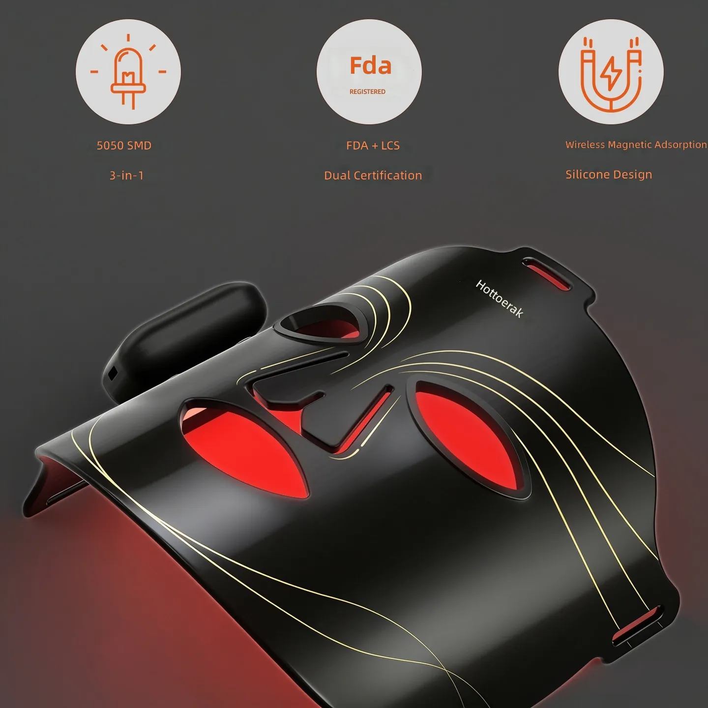 LED Face Mask — Red &amp; Blue Light, Food-Grade Silicone