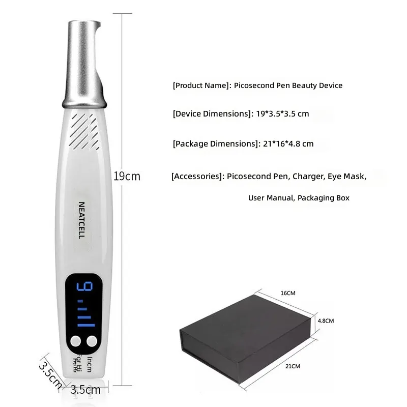 Portable Pico Laser Pen For Skin Care, Red Blue Light Home Beauty Device With US UK EU AU Plugs
