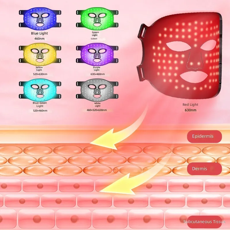 LED Silicone Face Mask 3 Mode Red Light Therapy Device Portable Home Facial Refresh Tool Rechargeable Black