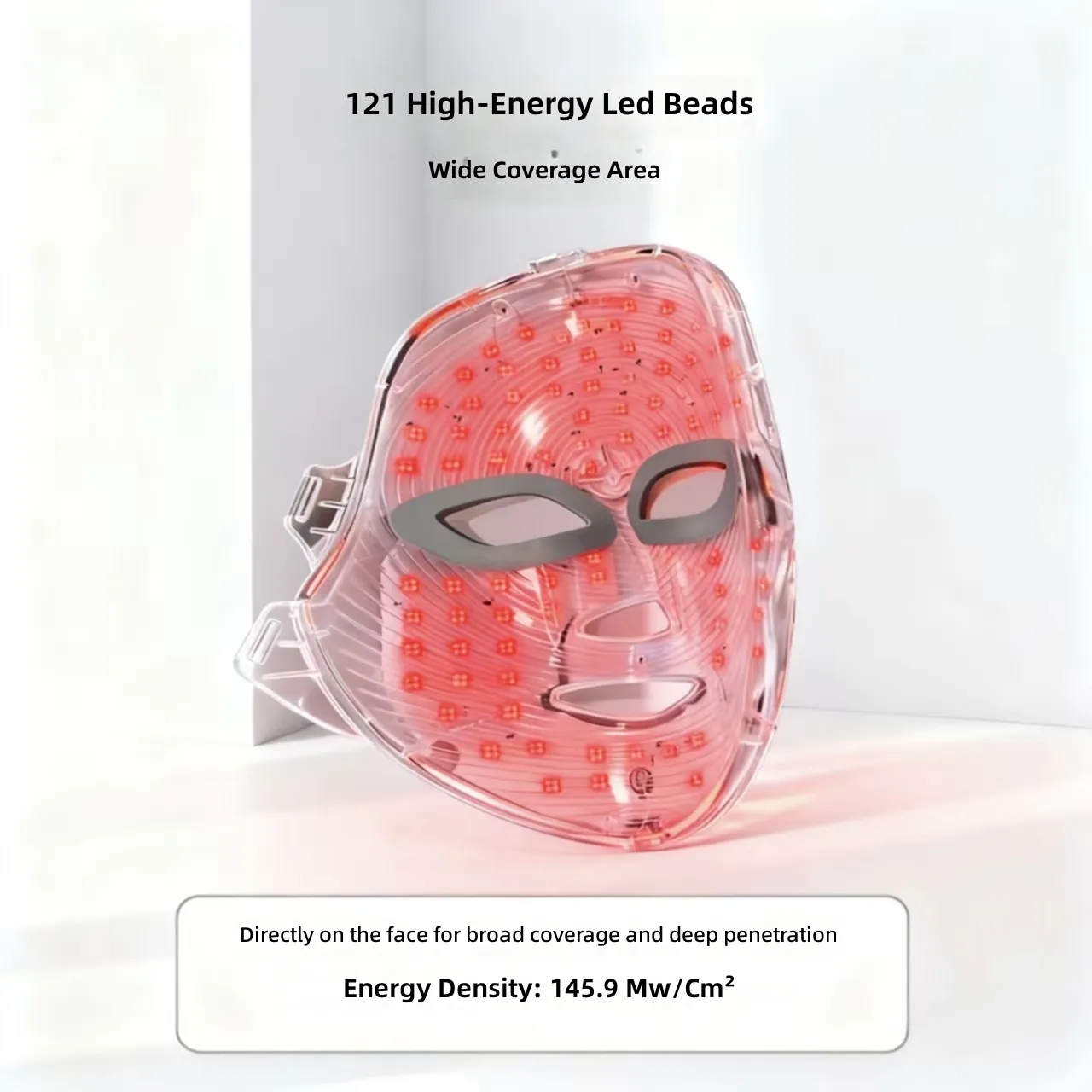 7 Color LED Face Mask for Skin Refresh, 4 Setting Light Therapy Beauty Mask for Home Care, Face and Neck Set